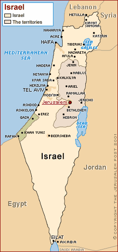 Israelkarte © Jerusalem Post